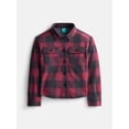 thumbnail image 1 of Wonder Nation Boys' Brushed Knit Flannel Shacket with Long Sleeves, Sizes 4-18 & Husky, 1 of 3