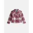 thumbnail image 1 of Wonder Nation Boys' Brushed Knit Flannel Shacket with Long Sleeves, Sizes 4-18 & Husky, 1 of 3