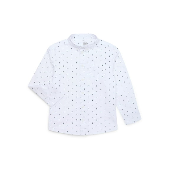 Wonder Nation Boys’ Button Up Shirt with Long Sleeves, Sizes 4-18 & Husky