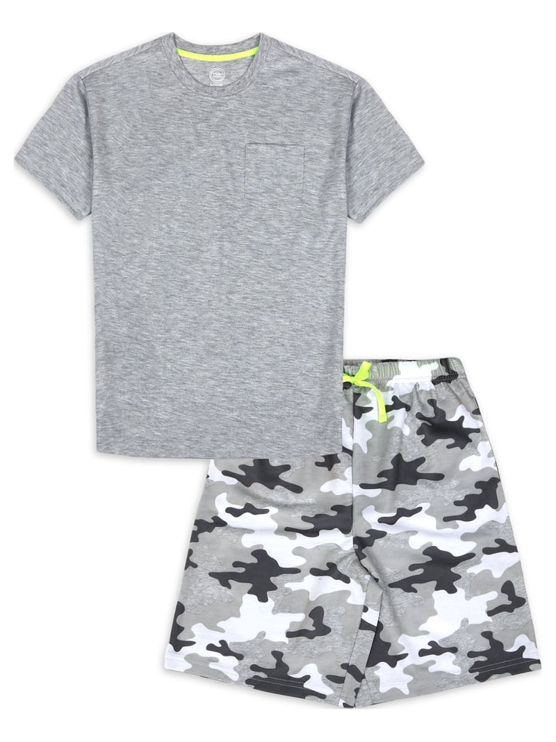 Wonder Nation Boys Camo T-Shirt Shorts Pajama Set, 2-Piece