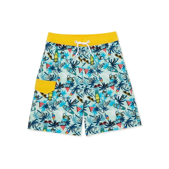 Wonder Nation Boys Chill Swim Shorts, Sizes 4-18 & Husky