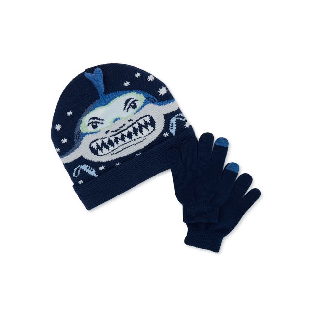 Wonder Nation Boys Cold Weather Beanie and Gloves Set, 2Piece, One