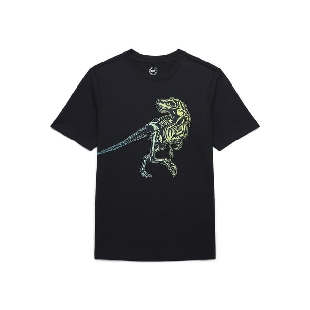 Wonder Nation Boys Colorful Dino Rex Graphic Tee with Short Sleeves, Sizes 4-18