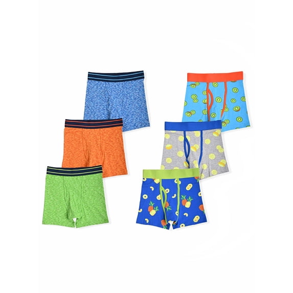 Wonder Nation Boys Comfort Stretch Tag-Free Boxer Briefs, 6-Pack, Sizes S-XLH