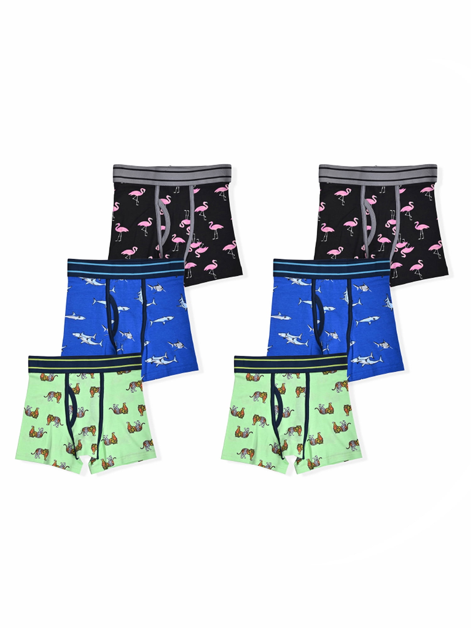 Wonder Nation Boys Comfort Stretch Tag-Free Boxer Briefs, 6-Pack, Sizes S-XLH