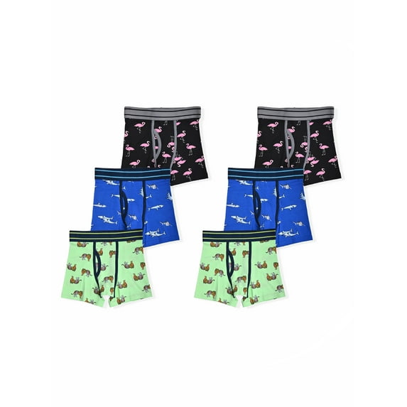 Wonder Nation Boys Comfort Stretch Tag-Free Boxer Briefs, 6-Pack, Sizes S-XLH