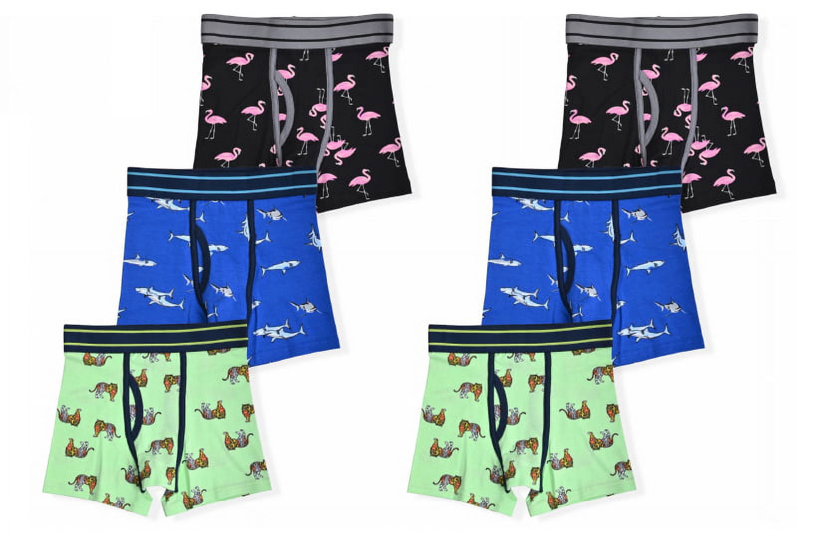 Wonder Nation Boys Comfort Stretch Tag-Free Boxer Briefs, 6-Pack, Sizes S-XLH