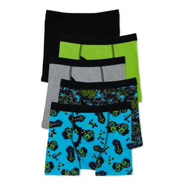 Wonder Nation Boys Cotton Boxer Brief Underwear, 5-Pack, Sizes S-XL