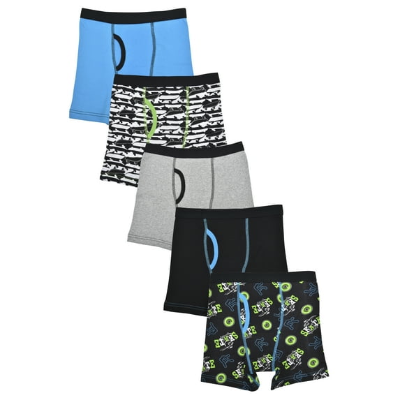 Wonder Nation Boys Cotton Boxer Brief Underwear, 5-Pack, Sizes S-XL