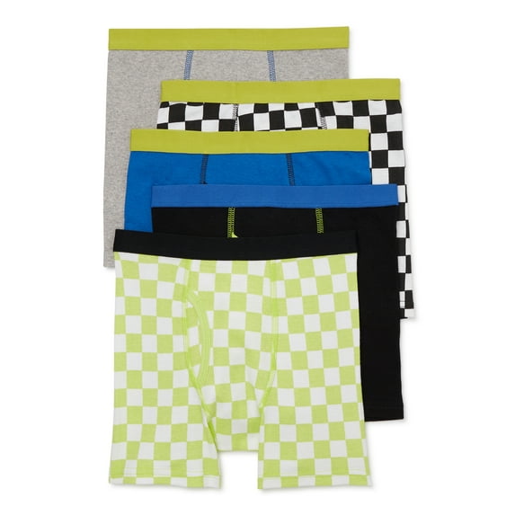 Wonder Nation Boys Cotton Boxer Brief Underwear, 5-Pack, Sizes S-XL