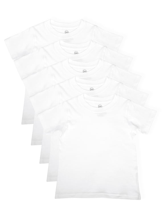Boys Cotton Crewneck Undershirt, 5-Pack, Sizes 6-18 & Husky