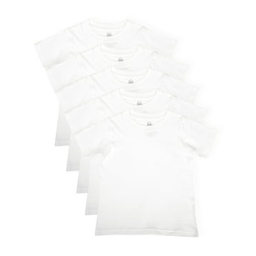 Wonder Nation Boys Cotton Crewneck Tee, 5-Pack, Sizes 6-18 & Husky