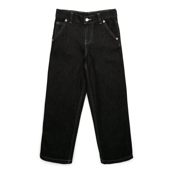 Wonder Nation Baggy Twill Denim Pant, Sizes 4-16 & Husky