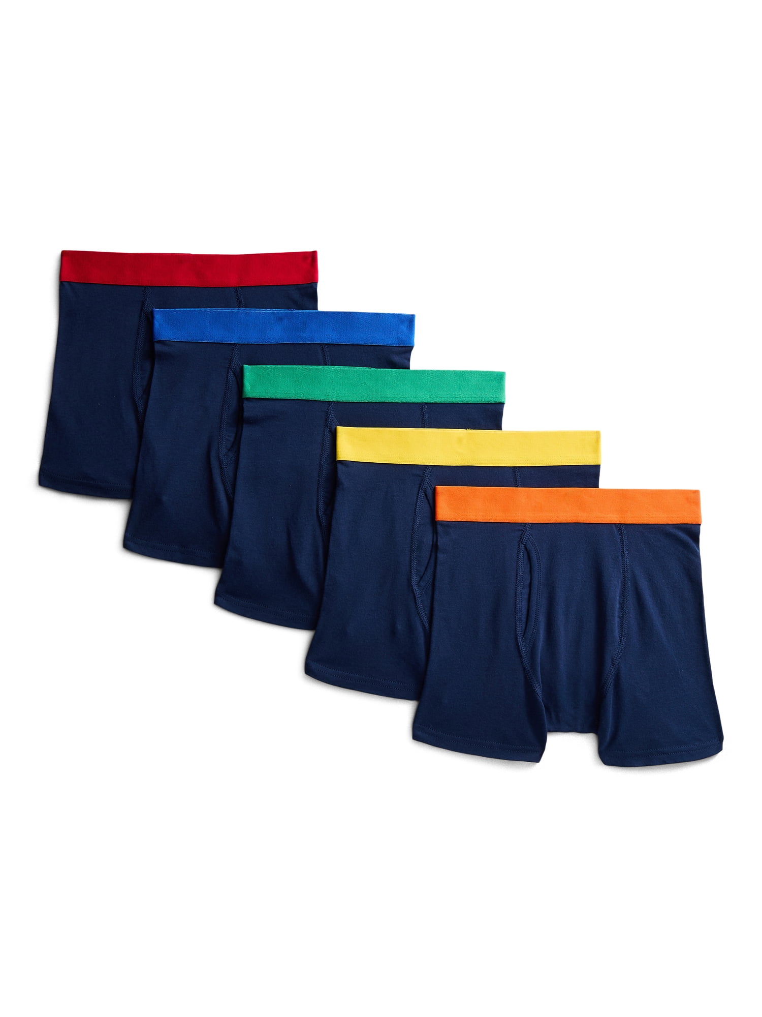 Wonder Nation Boys Underwear Stretch Cotton Blend Boxer Briefs, 5-Pack, Sizes S-XL