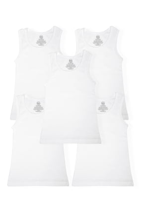 Boys White Tank Undershirt, 5-Pack, Sizes S-XXL & Husky