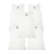 Wonder Nation Boys White Tank Undershirt, 5-Pack, Sizes S-XXL & Husky