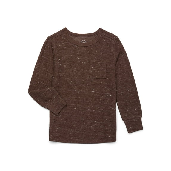 Wonder Nation Boys Long Sleeve Cozy Pocket T-Shirt, Sizes 4-18 & Husky