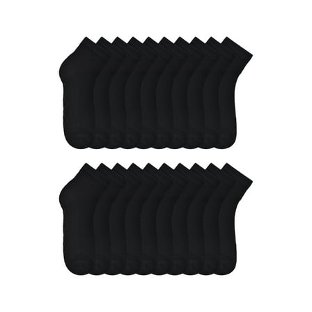 Wonder Nation Boys Cushioned Ankle Socks, 10 Pack, Sizes S (4-8.5) - L (3-9)