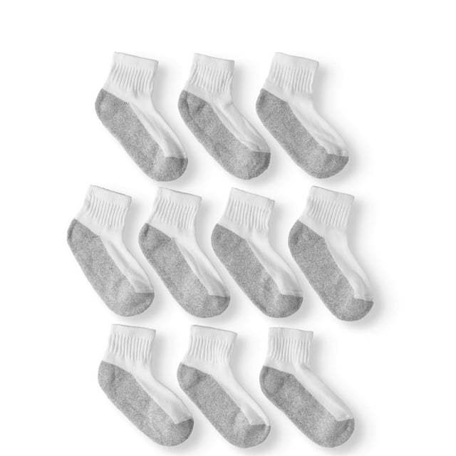 Wonder Nation Boys Cushioned Ankle Socks, 10 Pack, Sizes S-L - Walmart.com