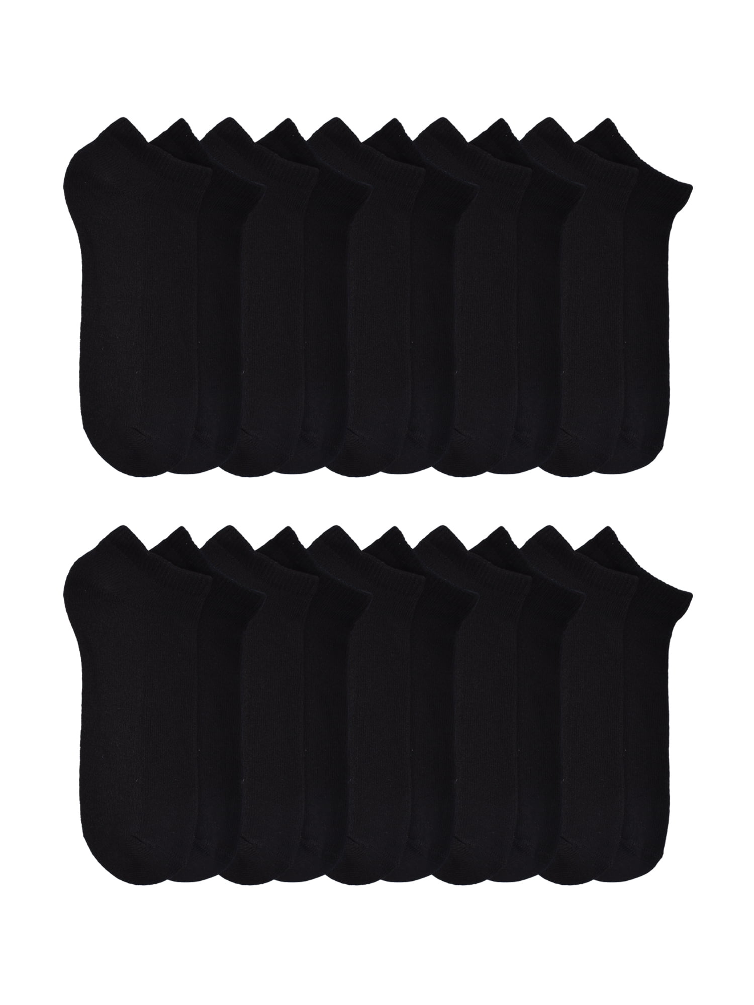 Wonder Nation Boys Cushioned No Show Socks, 10 Pack, Sizes S (4-8.5) - L (3-9)