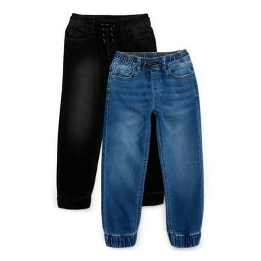 Wonder Nation Boys Denim Joggers, 2-Pack, Sizes 4-18 & Husky