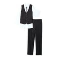 Wonder Nation Boys Dress Shirt, Vest, Tie & Pant Suit Set, 4Piece