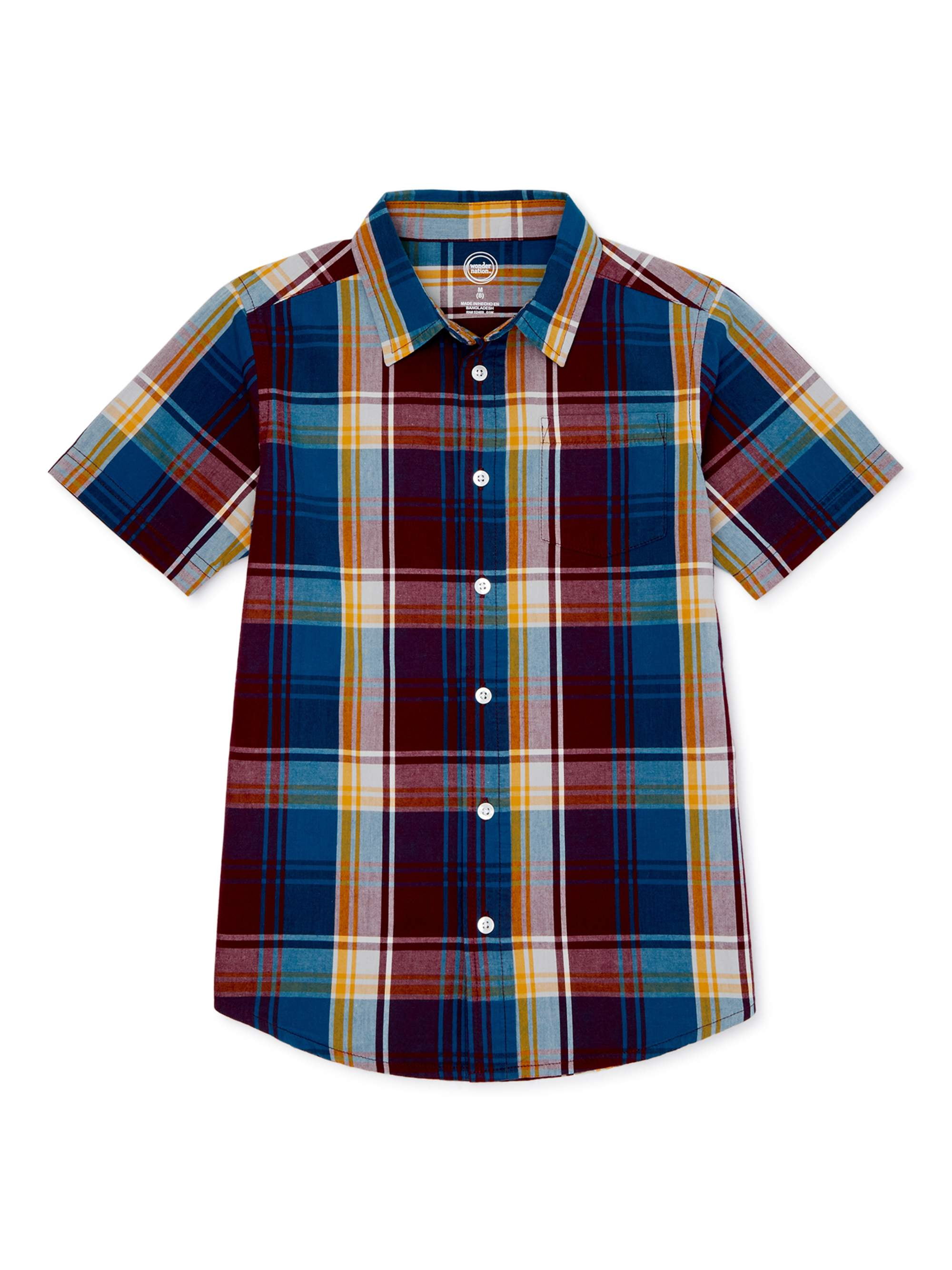 Wonder Nation Boys Exclusive Short Sleeve Shirt, Sizes 4-18