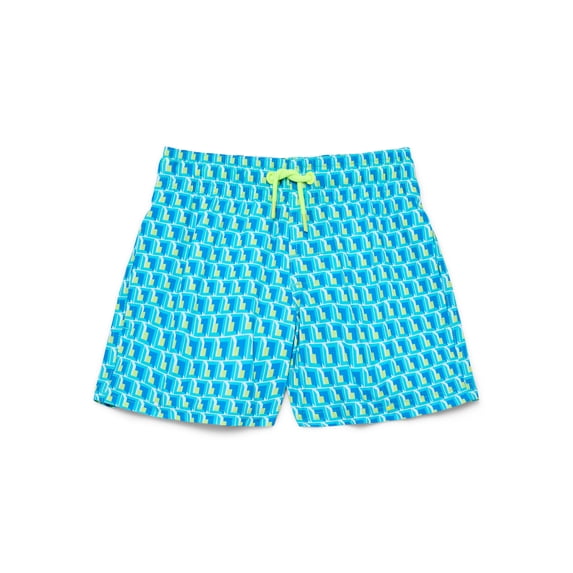Wonder Nation Boys Family Swim Trunks with UPF50, Sizes 4-18 & Husky
