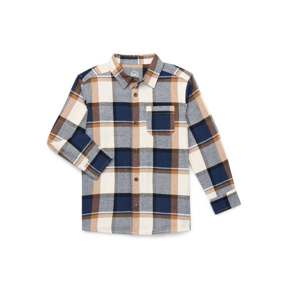 Wonder Nation Boys Flannel Shirt, Sizes 4-18 & Husky