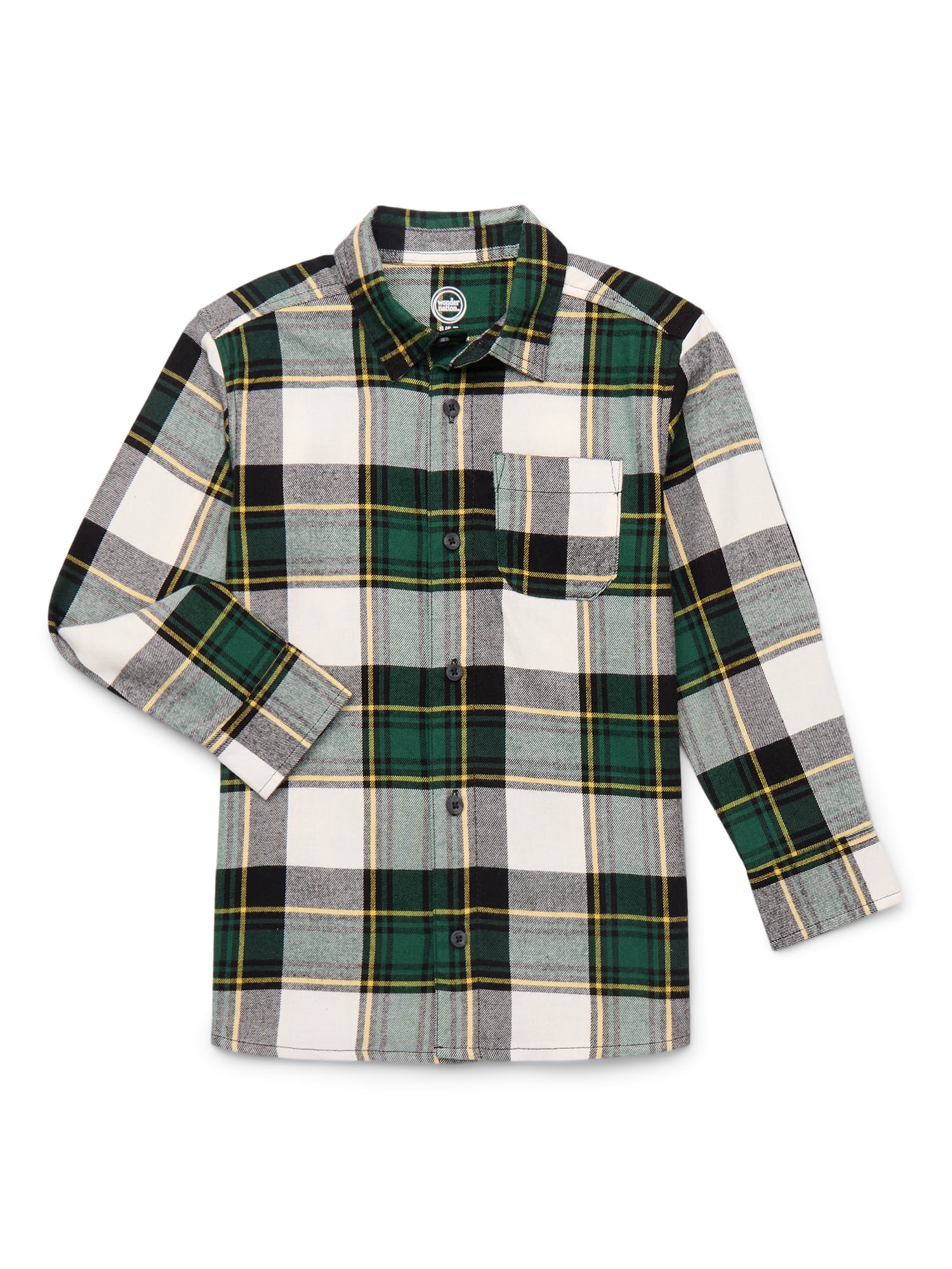 Wonder Nation Boys Flannel Shirt, Sizes 4-18 & Husky