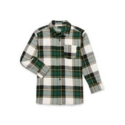 WONDER NATION Boys' Long Sleeve Flannel Shirt, Sizes 4-18 & Husky