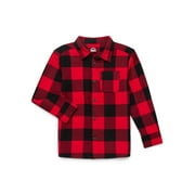 WONDER NATION Boys' Long Sleeve Flannel Shirt, Sizes 4-18 & Husky