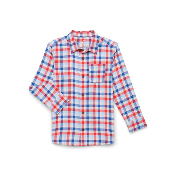 Wonder Nation Boys Flannel Shirt, Sizes 4-18 & Husky