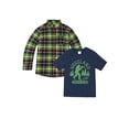 thumbnail image 1 of Wonder Nation Boys Flannel Shirt and Graphic Tee Set, 2-Piece, Sizes 4-18 & Husky, 1 of 7