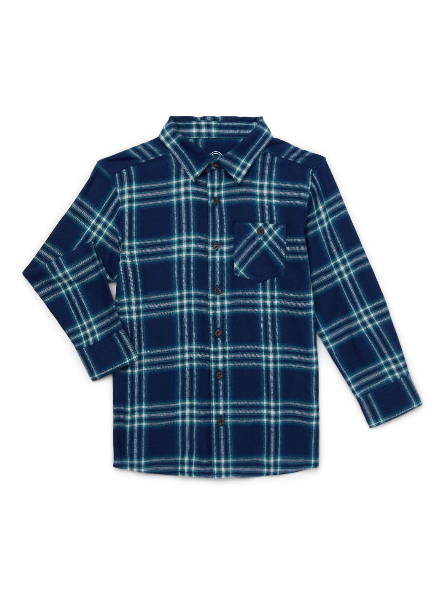 Wonder Nation Boys Long Sleeve Flannel Shirt, Sizes 4-18 & Husky