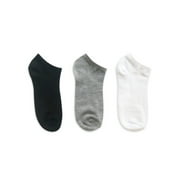Wonder Nation Boys Flat Knit No Show Socks, 3-Pack S (4-8.5) - L (3-9)