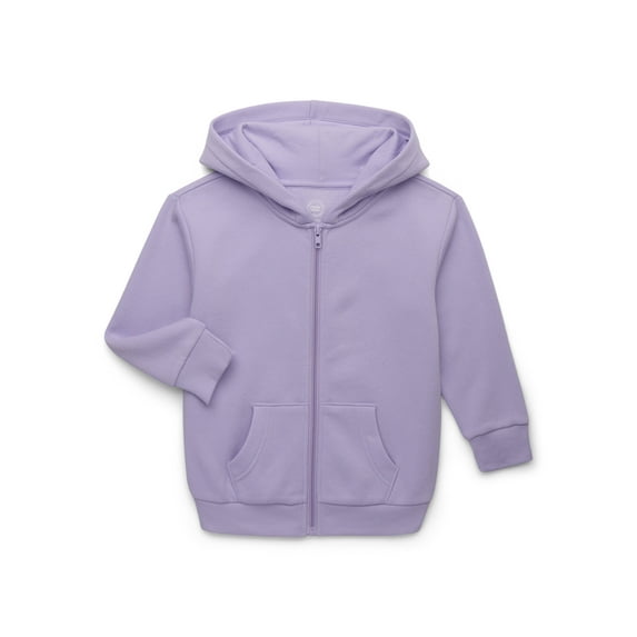 Wonder Nation Kids Unisex Fleece Full Zip Hoodie, Sizes 4-18 & Husky