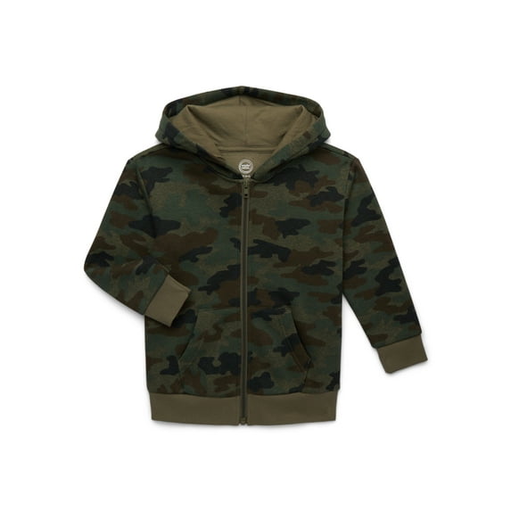 Wonder Nation Kids Unisex Fleece Full Zip Hoodie, Sizes 4-18 & Husky