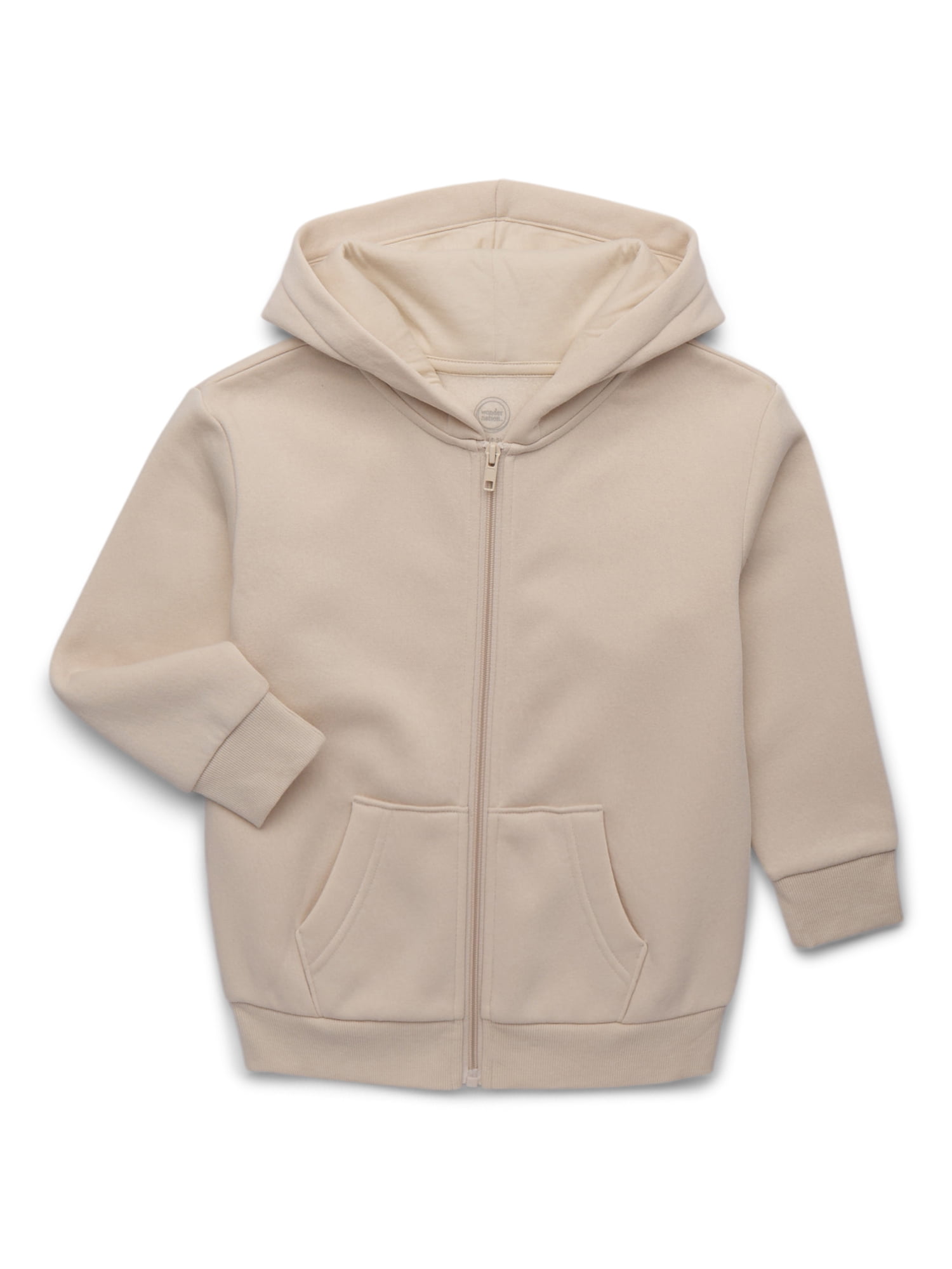 Wonder Nation Kids Unisex Fleece Full Zip Hoodie, Sizes 4-18 & Husky