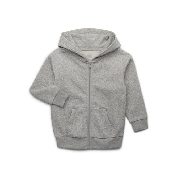 Wonder Nation Kids Unisex Fleece Full Zip Hoodie, Sizes 4-18 & Husky