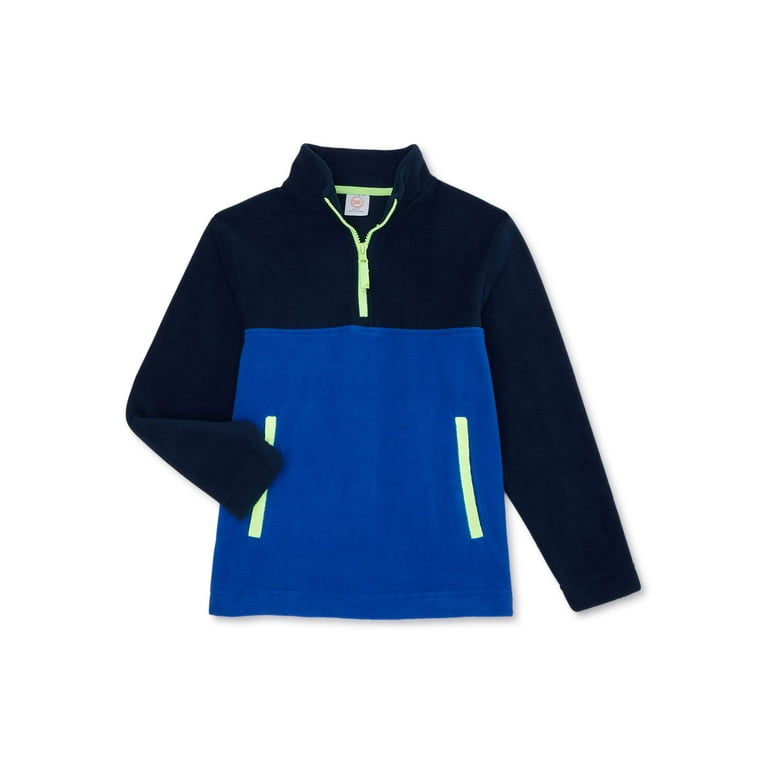 Wonder Nation Boys Fleece Quarter Zip Pullover Sizes 4 18 Husky Walmart