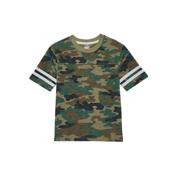 Wonder Nation Boys Football T-Shirt with Short Sleeves, Sizes 4-18 & Husky