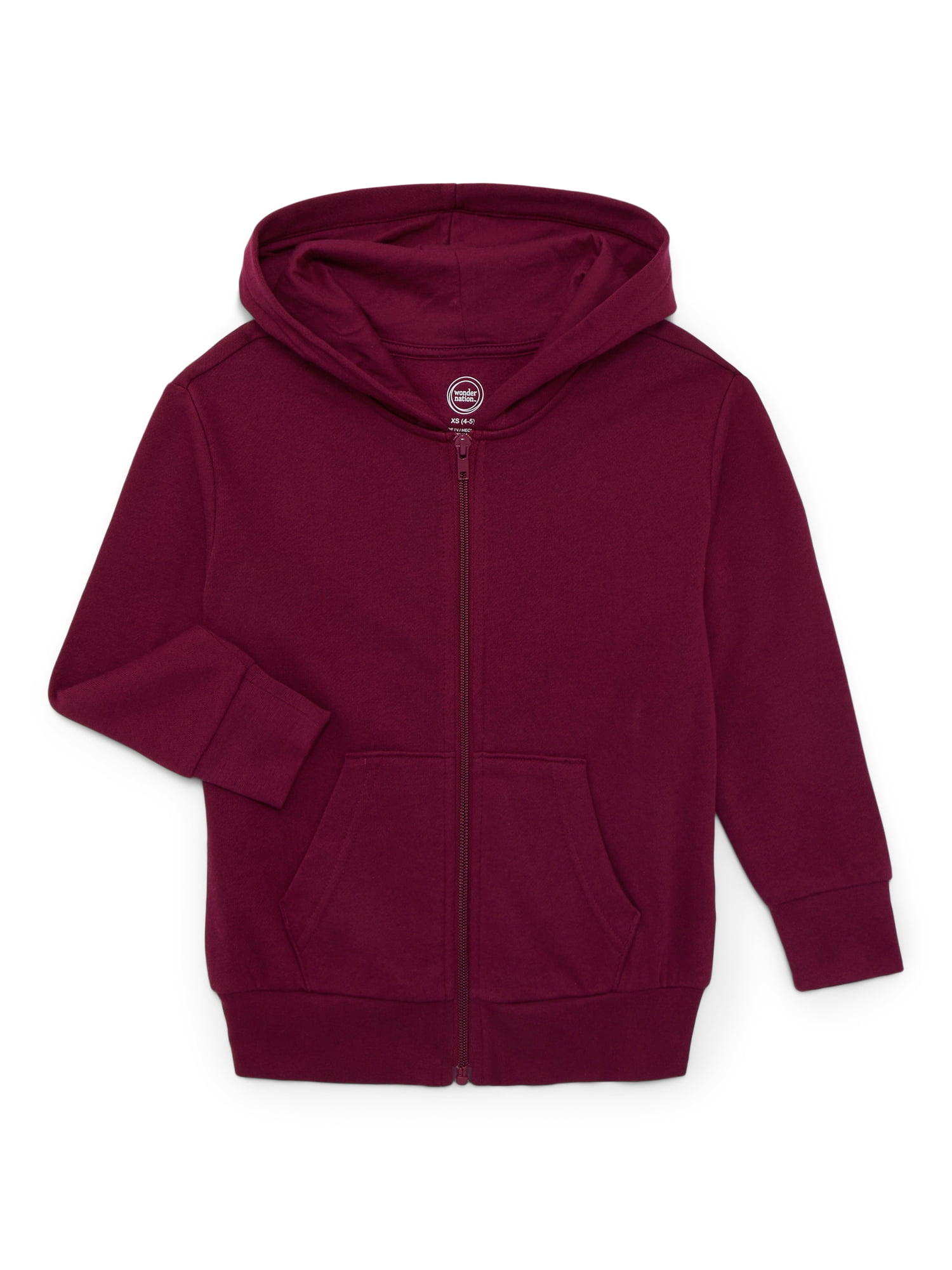 Wonder Nation Kids Fleece Zip Hoodie, Sizes 4-18 & Husky