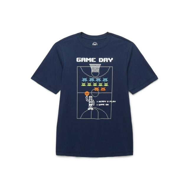 Wonder Nation Boys' Game Day Graphic Tee with Short Sleeves, Sizes 4-18
