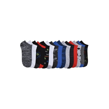 Wonder Nation Boys Gamer No-Show Socks, 15-pack, Size Medium (Shoe Size 9-2.5)