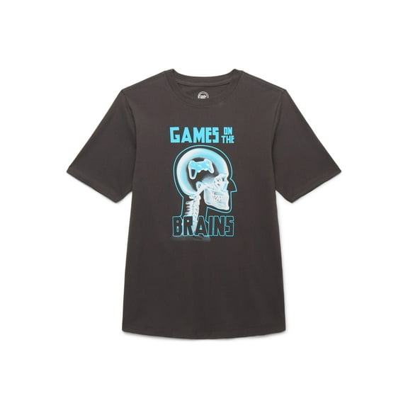Wonder Nation Games on the Brains, Crew Neck, Short Sleeve, Graphic T-Shirt, Sizes 4-18