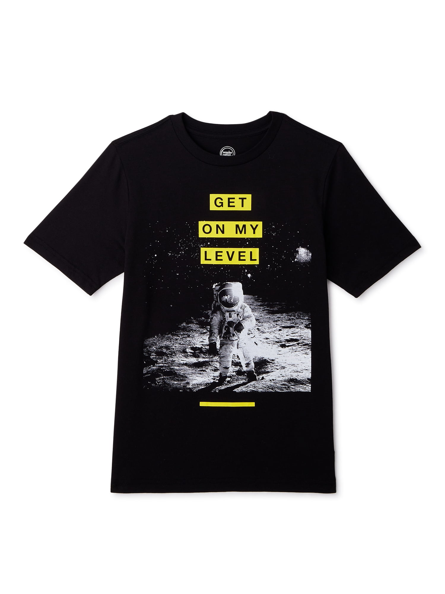 Wonder Nation Boys "Get On My Level Space" Short Sleeve T-Shirt, Sizes 4-18