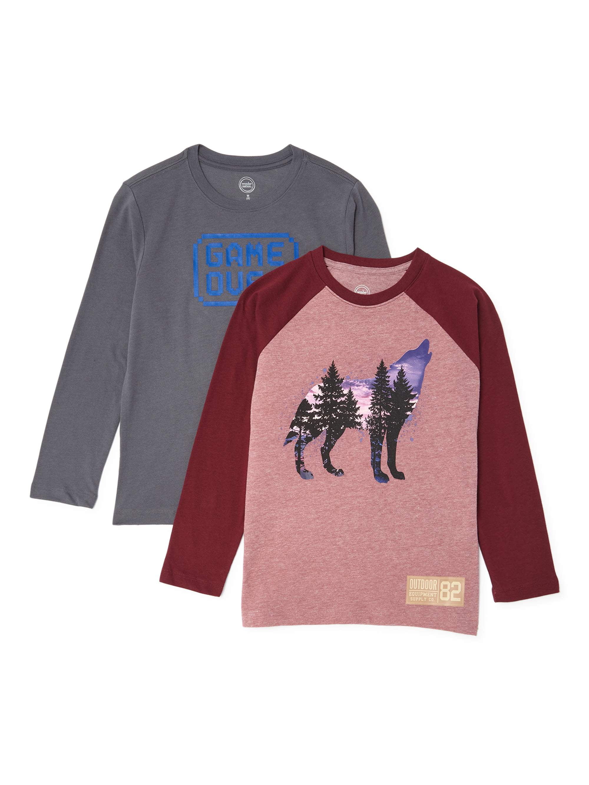 Boys' Graphic Long-Sleeve T-Shirt - 2 Pack