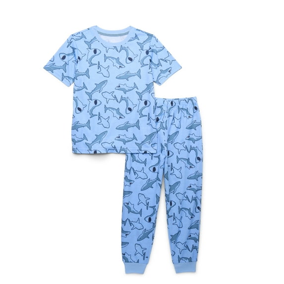 Wonder Nation Boys Graphic Print Tee and Jogger Pants Sleep Set, 2-Piece, Sizes 4-18