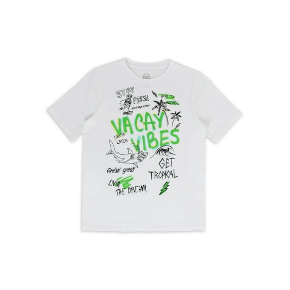 Wonder Nation Boys Graphic Short Sleeve Tee, Sizes 4-18